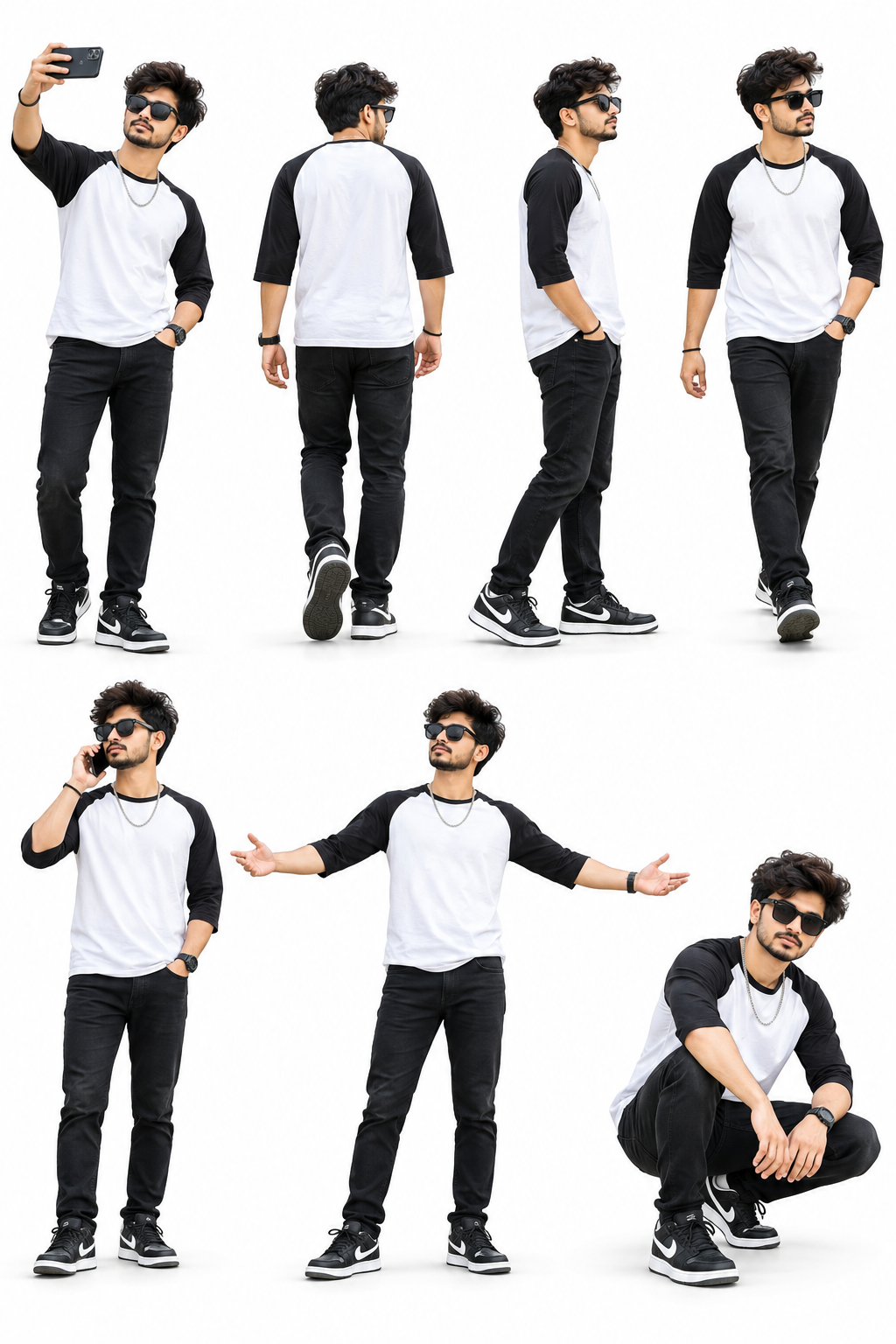 Ultra-Realistic AI Men's Fashion Lookbook – 7 Stylish Poses